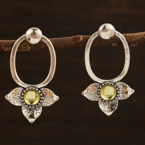 Cubic Zirconia Flower Dangle Drop Stud Stud Earrings - NEW